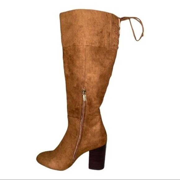 Kenneth Cole Reaction Womens Corie Lace Knee High Boots Tobacco Brown Size 8.5M - Picture 3 of 8